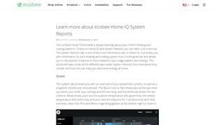 Learn more about ecobee Home IQ System Reports | ecobee | Smart ...