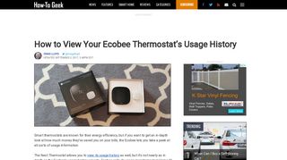 How to View Your Ecobee Thermostat's Usage History