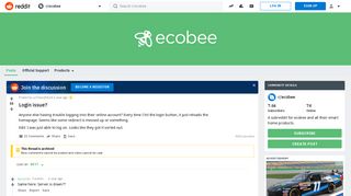 Login issue? : ecobee - Reddit