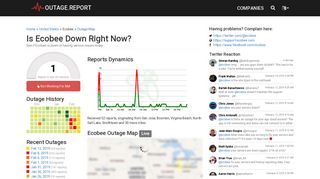 Ecobee Down? Service Status, Map, Problems History - Outage.Report