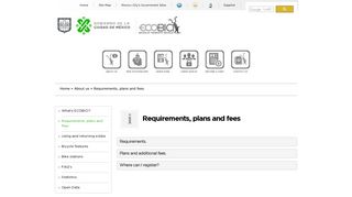 Requirements, plans and fees | ECOBICI