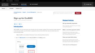 Sign up for EcoBill® | Comcast Business