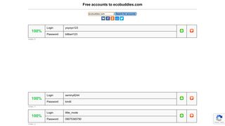 ecobuddies.com - free accounts, logins and passwords