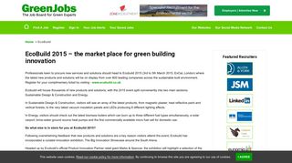 Ecobuild - Green Jobs