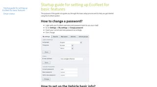 How to set up the Vehicle basic info? - Ecofleet manuals