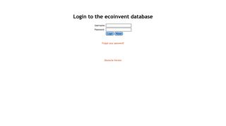 Login to the ecoinvent database