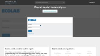 Econet Ecolab. Ecolab | Login - Popular Website Reviews
