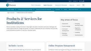 Products & Services for Institutions | Higher Education - Pearson