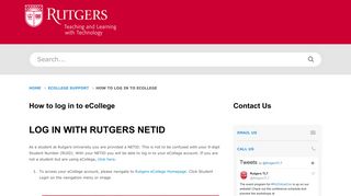 TLT Support | How to log in to eCollege