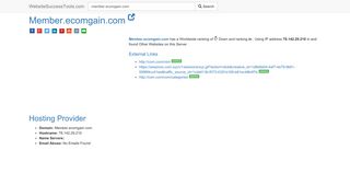 Member.ecomgain.com Error Analysis (By Tools)