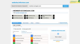 member.ecomgain.com at WI. Login | ecomgain - Website Informer