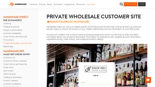 eCommerce Website with Wholesale Customer Login | Handshake