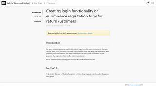 Creating login functionality on eCommerce registration form for return ...