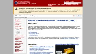 Division of Federal Employees' Compensation (DFEC) - Office of ...