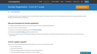 Domain Registration - eCompanies Australia