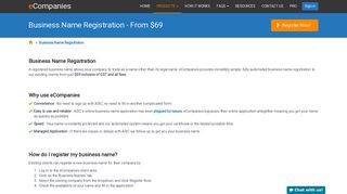 Business Name Registration - eCompanies Australia