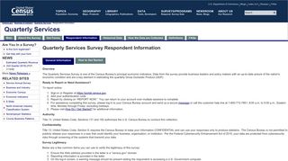 Quarterly Services - Respondent Information - Census Bureau