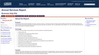 Annual Services Report About the Report - Business Help Site