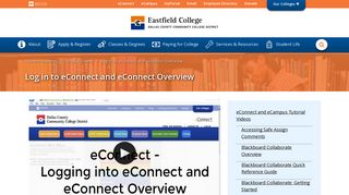 Log in to eConnect and eConnect Overview : Eastfield College