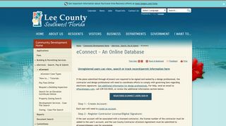 eConnect - An Online Database - Lee County