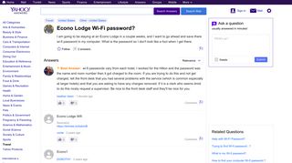 Econo Lodge Wi-Fi password? | Yahoo Answers