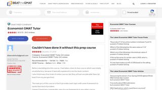 Economist GMAT Tutor Reviews | Coupon Code | Verified Reviews