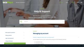 Manage My ecoAccount | Help & Support - ecoPayz