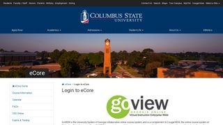 Login to eCore - Columbus State University