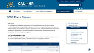ECOS Plan / Phases - CalHR - CA.gov