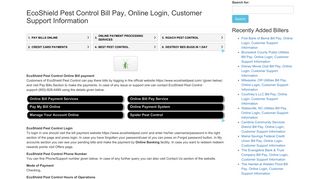 EcoShield Pest Control Bill Pay, Online Login, Customer Support ...