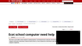 Ecot school computer need help - Forum Thread - Tech Advisor