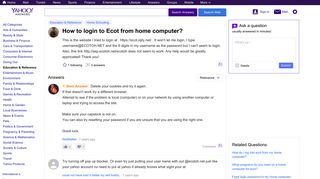 How to login to Ecot from home computer? | Yahoo Answers