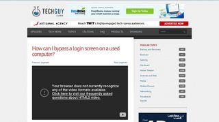 How can I bypass a login screen on a used computer? | The Tech Guy