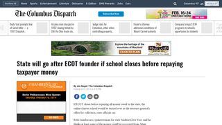 State will go after ECOT founder if school closes before repaying ...