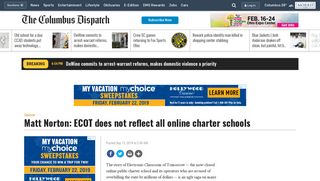 Matt Norton: ECOT does not reflect all online charter schools