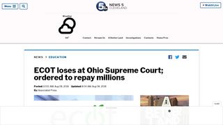ECOT loses at Ohio Supreme Court; ordered to repay millions - WEWS