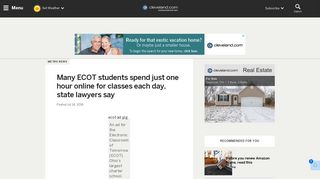 Many ECOT students spend just one hour online for classes each day ...