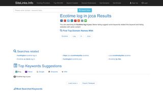 Ecotime log in jcca Results For Websites Listing - SiteLinks.Info