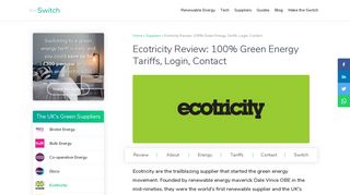 Ecotricity Review: 100% Green Energy Tariffs, Login, Contact | The ...