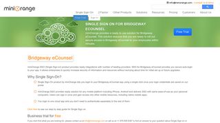 Single Sign On(SSO) solution for Bridgeway eCounsel - miniOrange