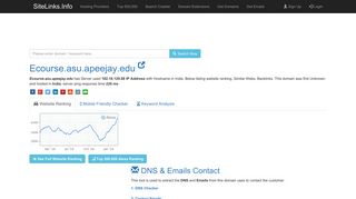 Ecourse.asu.apeejay.edu | 182.18.129.88, Similar Webs, BackLinks ...