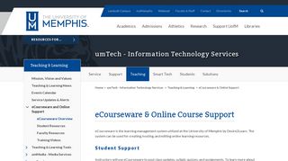 eCourseware & Online Course Support - The University of Memphis
