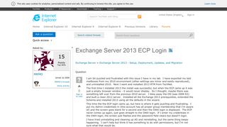 Exchange Server 2013 ECP Login - Microsoft