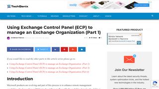 Using Exchange Control Panel (ECP) to manage an Exchange ...