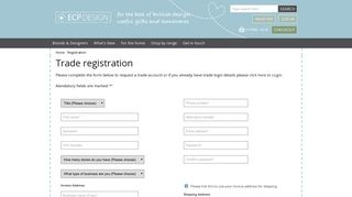 Trade registration - ECP Design