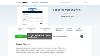 Ecpps.powerschool.com website. Parent Sign In.