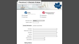 Login Canada - eCPS & eTherapeutics Order Page