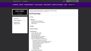 ECPS Site Map - Essex County Public Schools