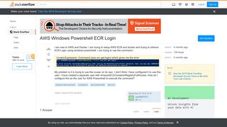 AWS Windows Powershell ECR Login - Stack Overflow