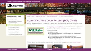 Access Electronic Court Records (ECR) Online - King County